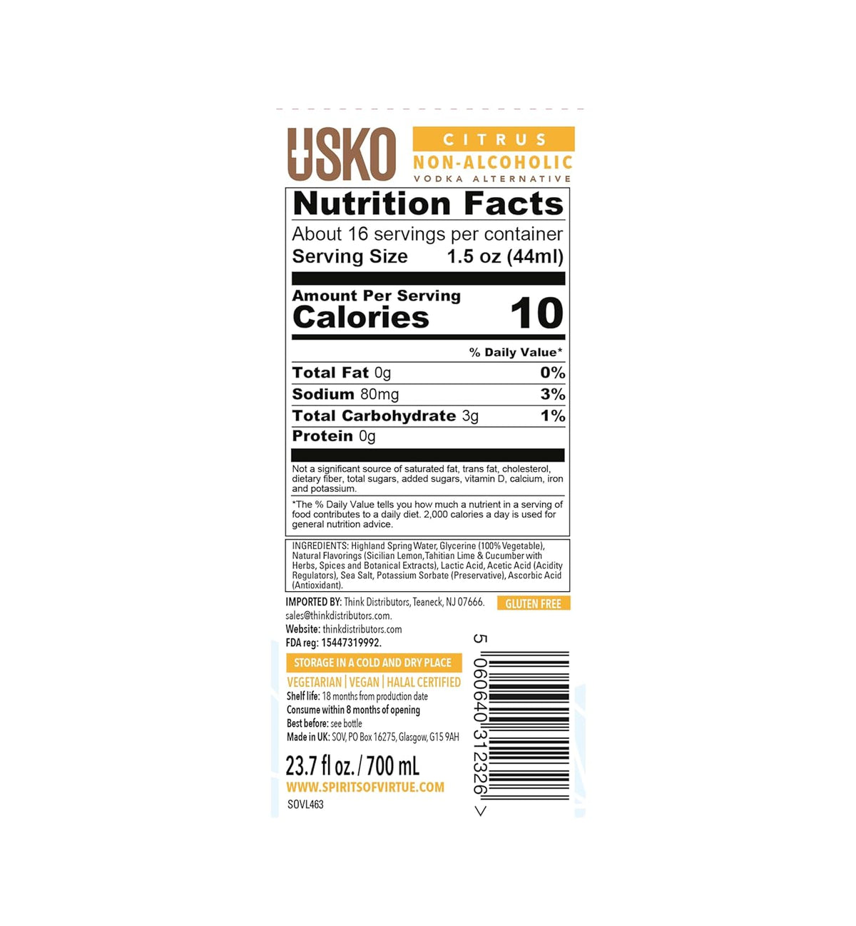 USKO - Citrus Vodka